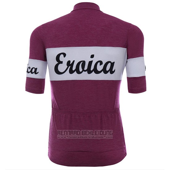 2018 Fahrradbekleidung Eroica Vino Dunkel Rot Trikot Kurzarm und Tragerhose - zum Schließen ins Bild klicken